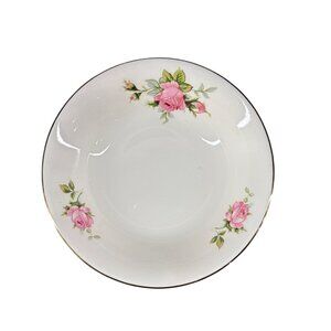 Royal Wilton 22K Gold Trim Vintage Bowl with Pink Rose Floral Design 6 inch